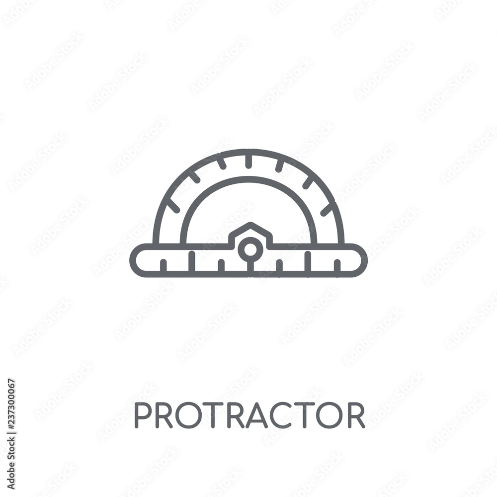 Poster protractor linear icon. modern outline protractor logo concept on white background from e-learning a