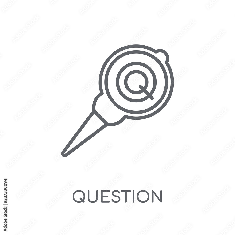 Poster question linear icon. modern outline question logo concept on white background from e-learning and e