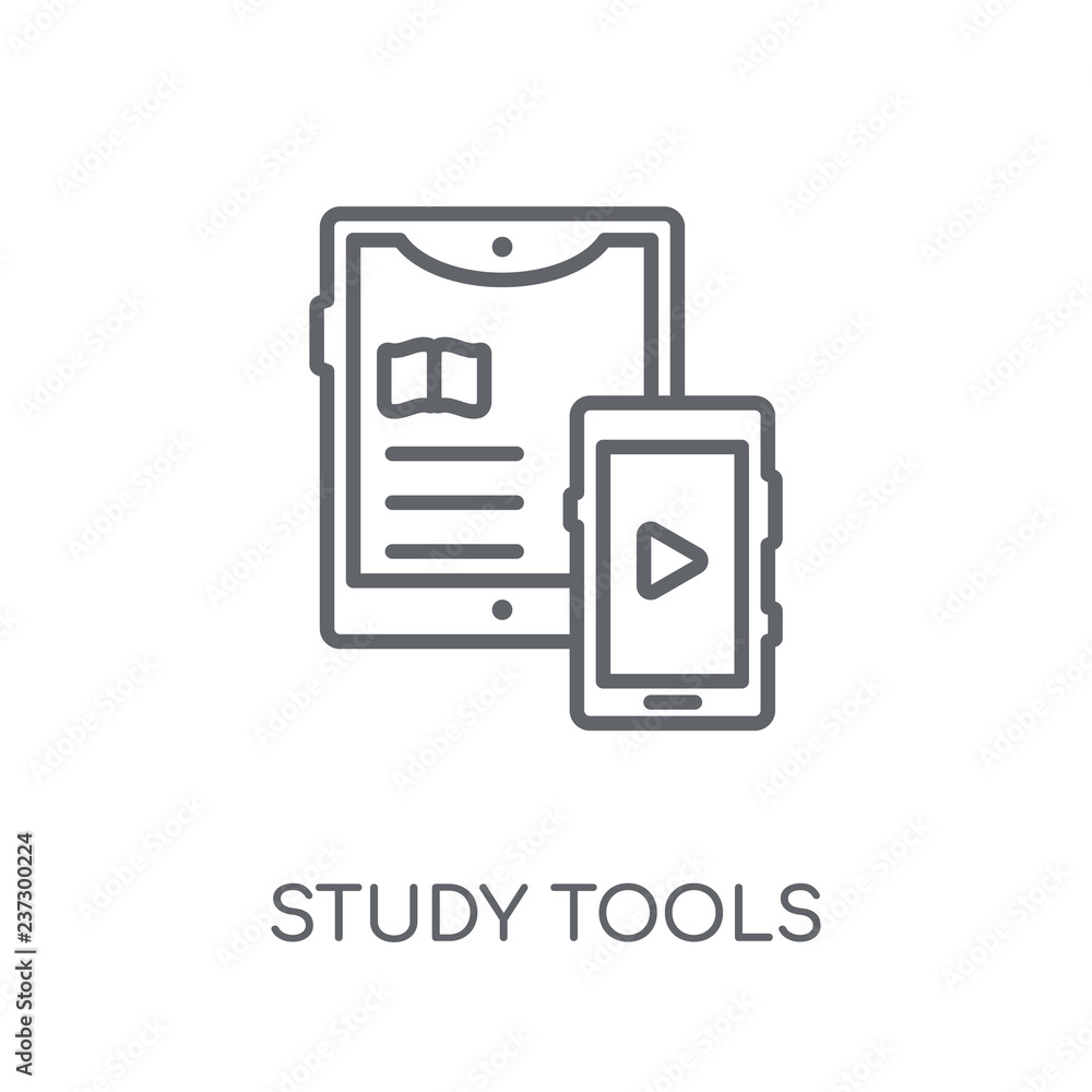 Poster study tools linear icon. modern outline study tools logo concept on white background from e-learning
