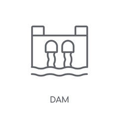 Dam linear icon. Modern outline Dam logo concept on white background from Ecology collection