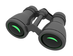 3d binocular concept. rendered illustration