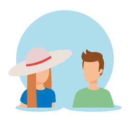 Woman and man avatar design