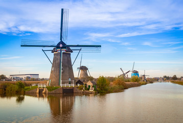 Windmills of kinderdijk in rotterdam