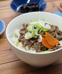  아시아 음식 불고기 덮밥 