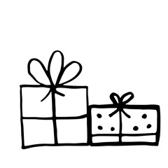 Gift boxes set, hand drawn,
