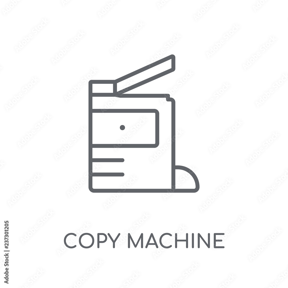 Poster copy machine linear icon. modern outline copy machine logo concept on white background from electron