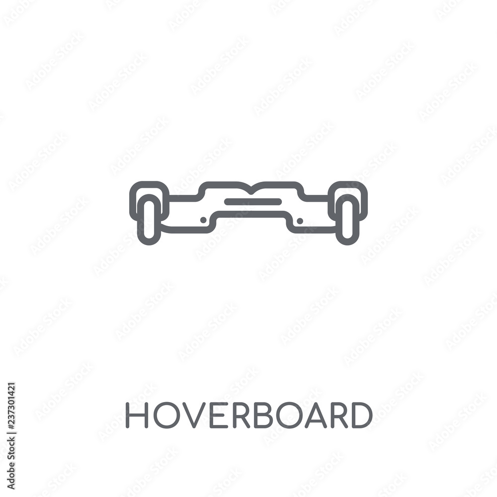 Poster hoverboard linear icon. modern outline hoverboard logo concept on white background from electronic d