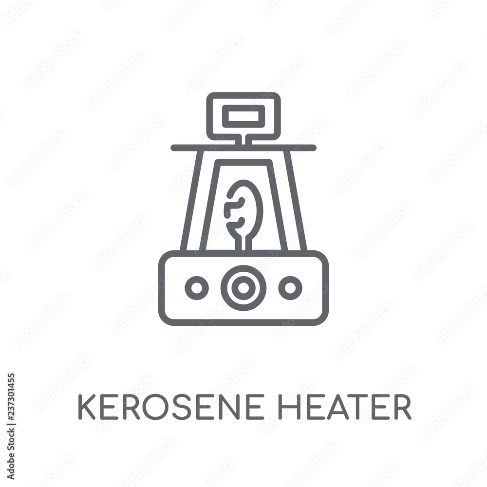Poster kerosene heater linear icon. Modern outline kerosene heater logo concept on white background from Electronic Devices collection