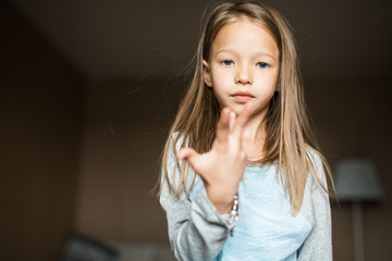 Cheeky Little Girl Practicing Gymnastics