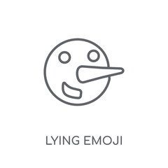 Lying emoji linear icon. Modern outline Lying emoji logo concept on white background from Emoji collection - obrazy, fototapety, plakaty