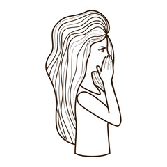 woman telling a secret avatar character