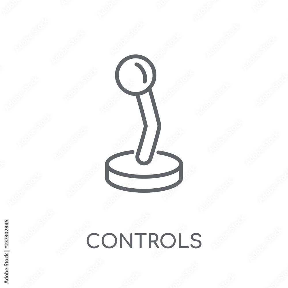 Poster controls linear icon. modern outline controls logo concept on white background from entertainment an