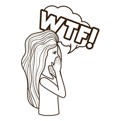 woman saying wtf avatar character