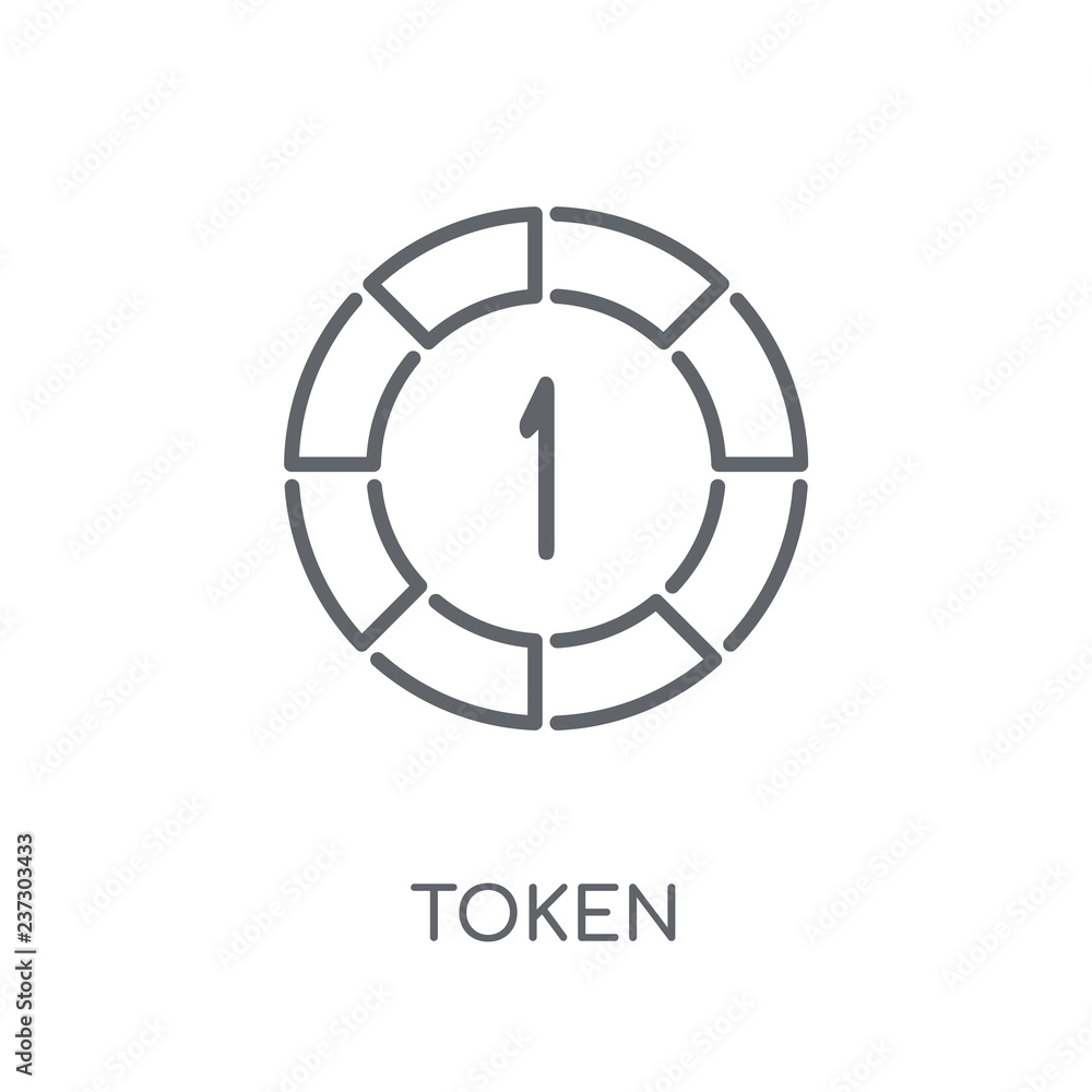 Poster token linear icon. modern outline token logo concept on white background from entertainment and arca