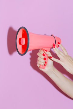 Megaphone on pink 