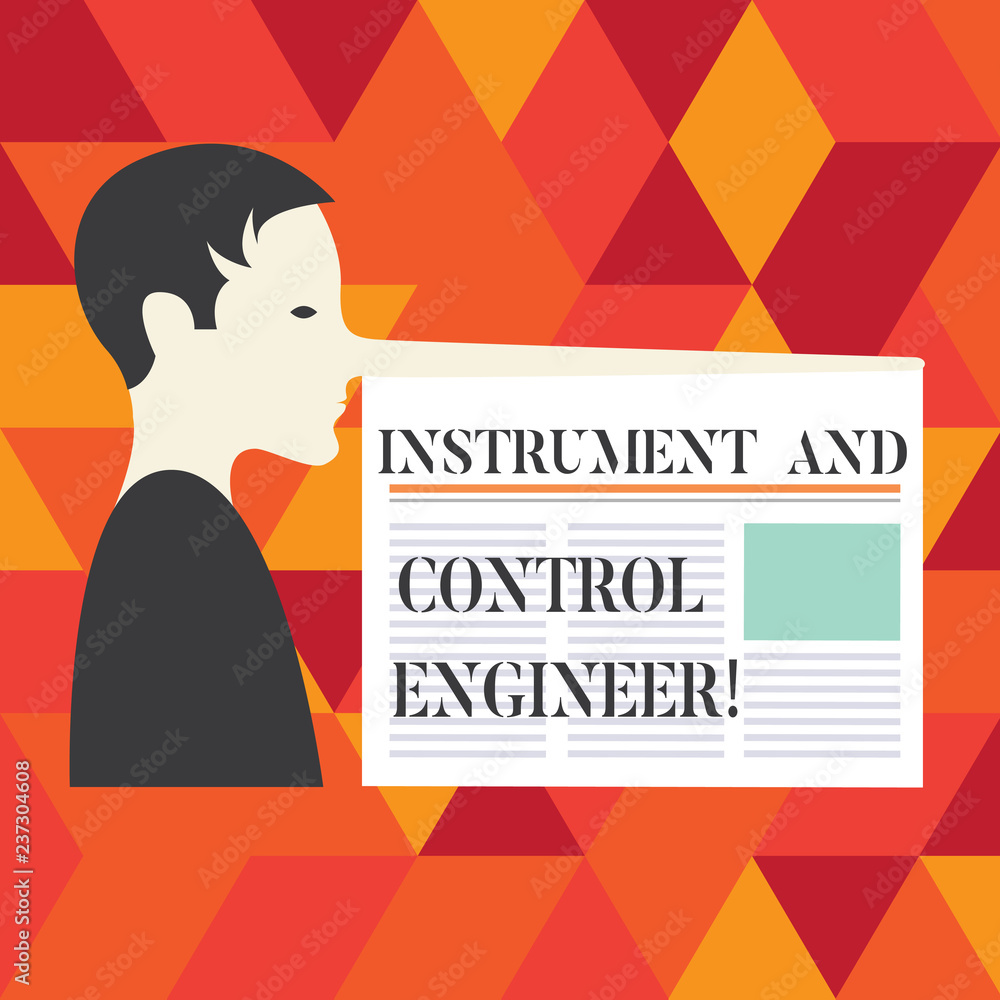 Poster writing note showing instrument and control engineer. business photo showcasing automation engineeri