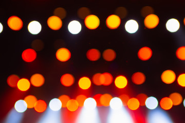 Light bokeh. Abstract blurred christmas background. Color circles in the lens blur zone.