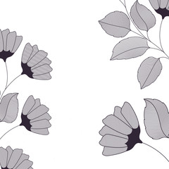 flowers and leaves isolated icon