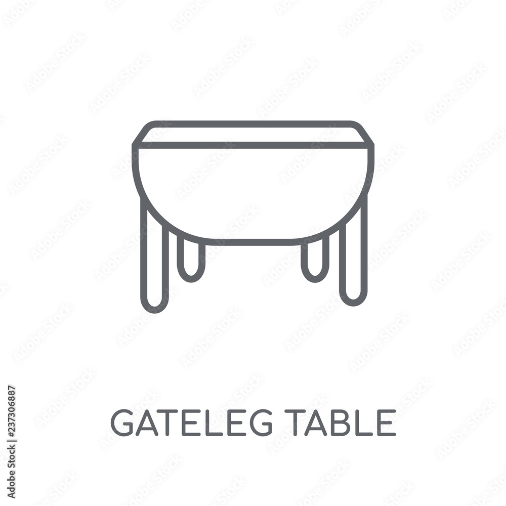 Poster gateleg table linear icon. modern outline gateleg table logo concept on white background from furnit