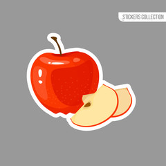 Cartoon fresh Apple isolated sticker