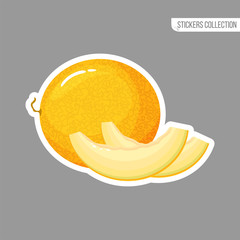 Cartoon fresh melon isolated sticker