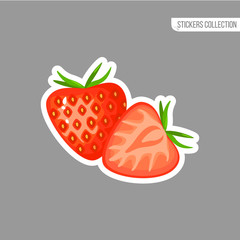 Cartoon fresh Strawberry isolated sticker