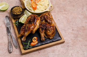 Traditional fried cornish hen