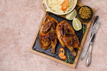 Traditional fried cornish hen