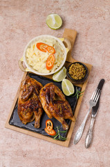 Traditional fried cornish hen