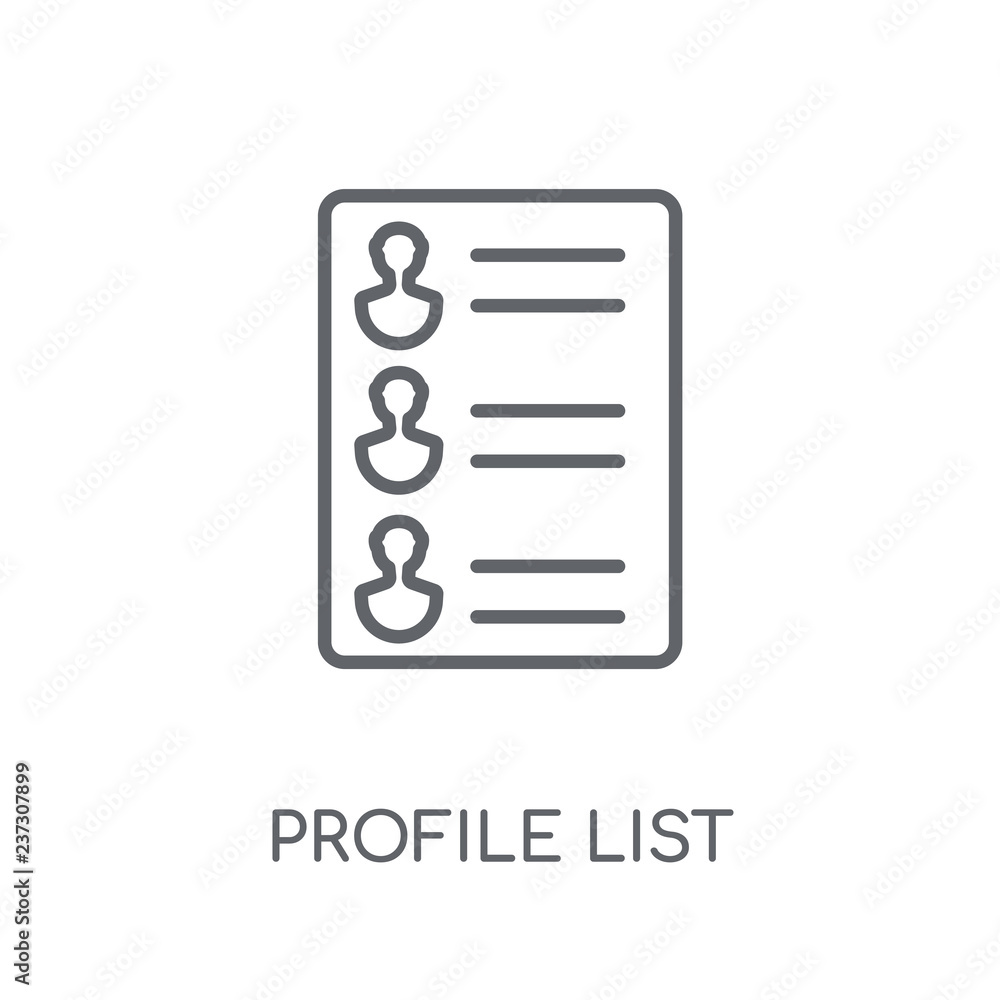 Poster profile list linear icon. modern outline profile list logo concept on white background from general 