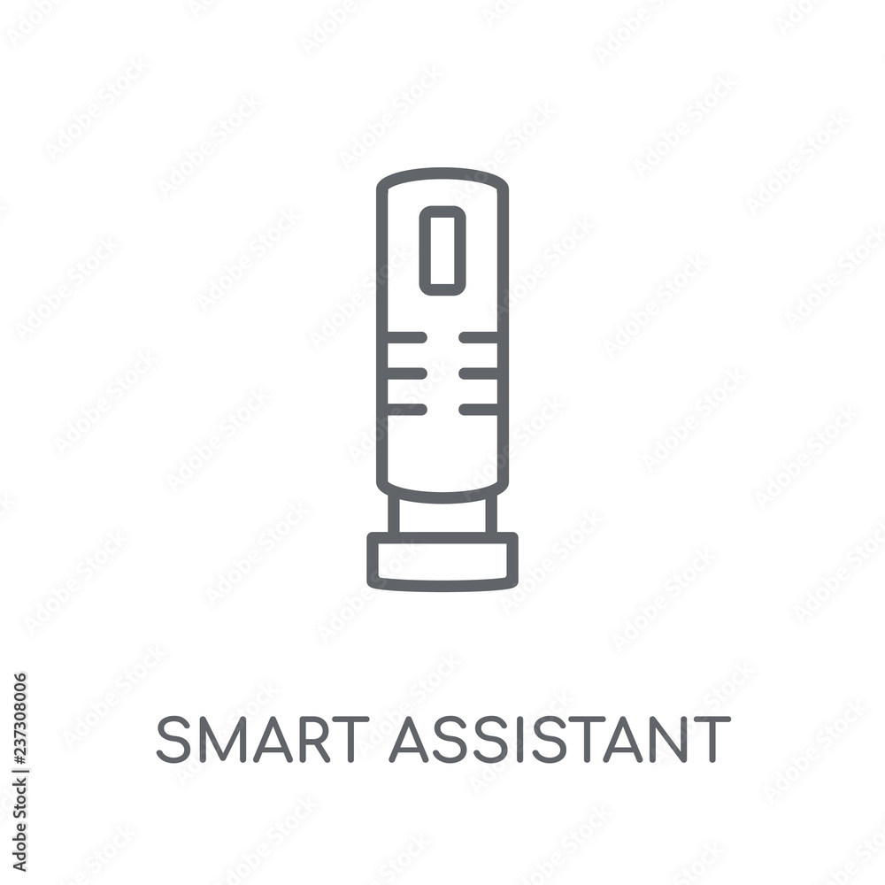 Poster smart assistant linear icon. modern outline smart assistant logo concept on white background from ge