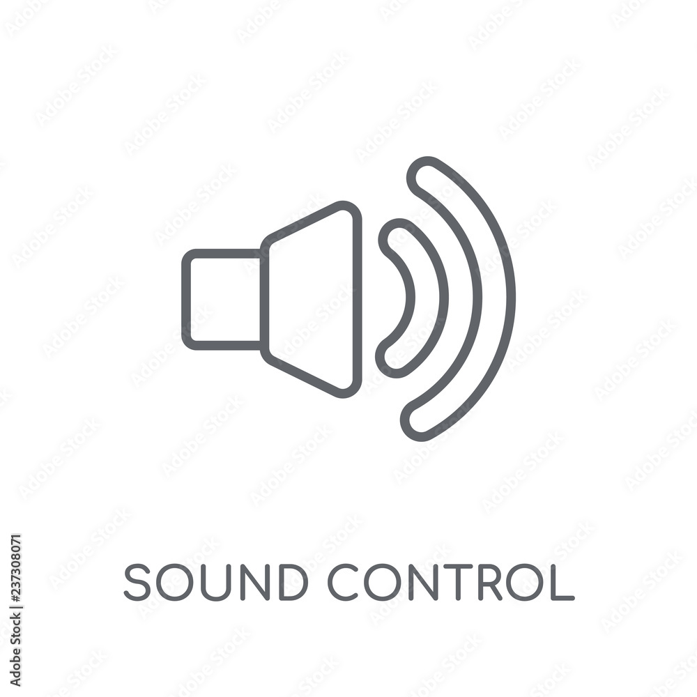 Poster sound control linear icon. modern outline sound control logo concept on white background from genera