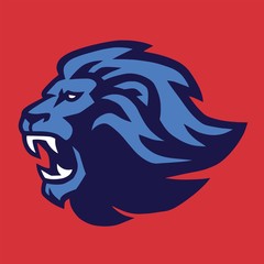 Wild Lion Angry Head Vector Logo 