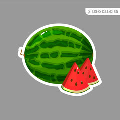 Cartoon fresh watermelon isolated sticker