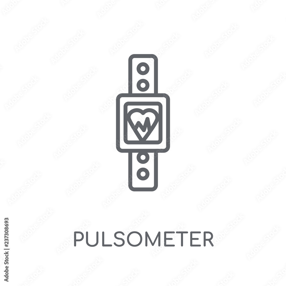 Poster pulsometer linear icon. modern outline pulsometer logo concept on white background from gym and fitn