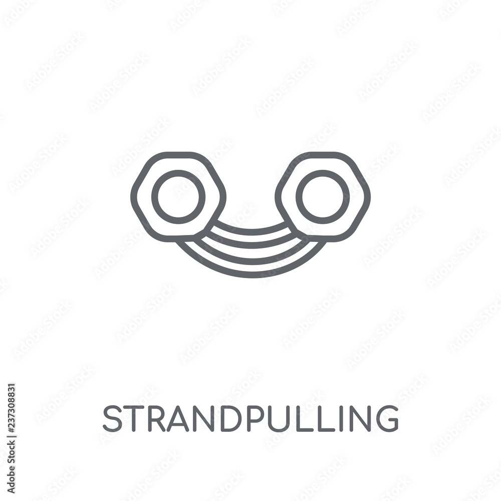 Poster strandpulling linear icon. modern outline strandpulling logo concept on white background from gym an