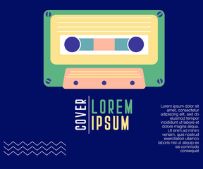 Retro style video cassette two side cover. Back and sides of paper cover