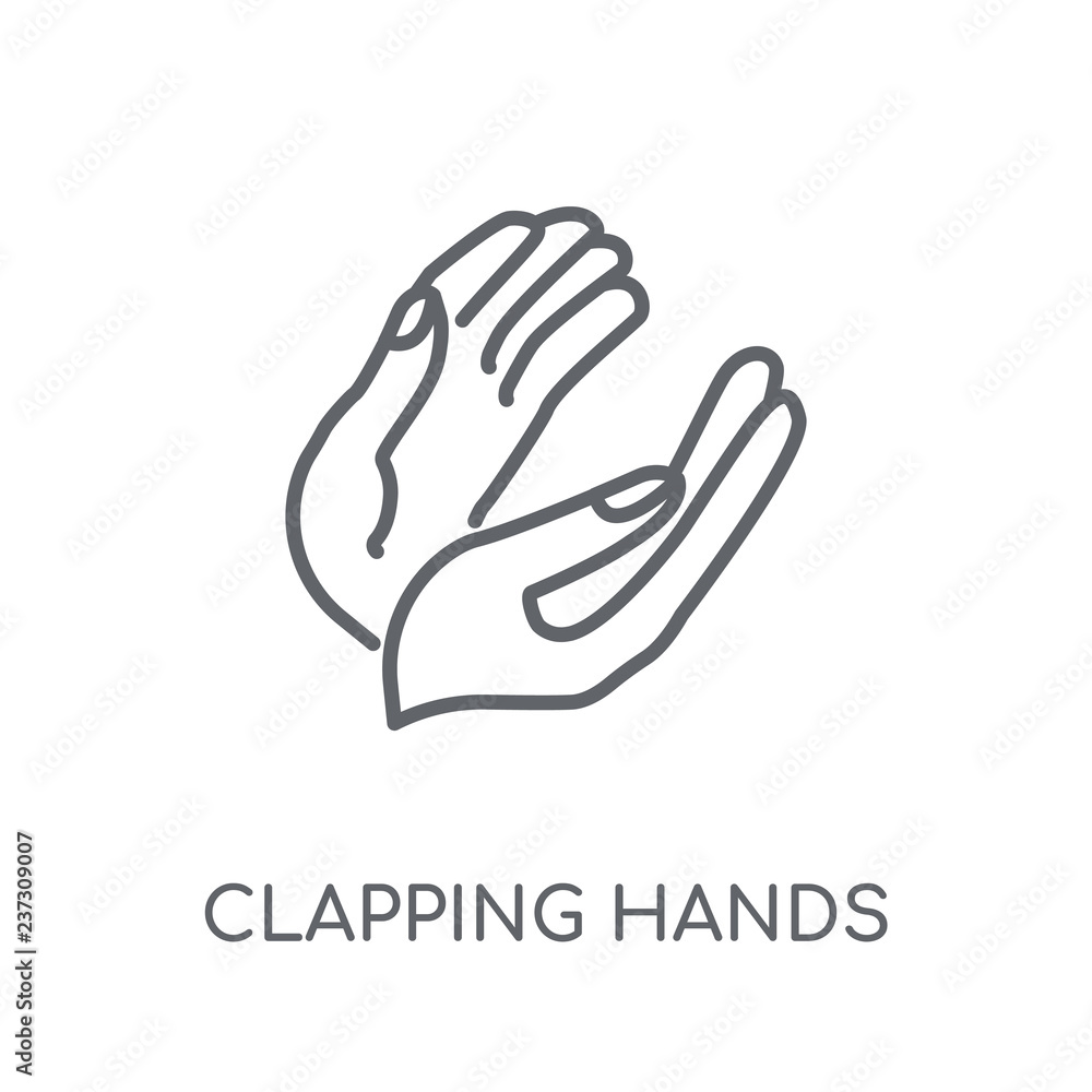 Poster clapping hands linear icon. modern outline clapping hands logo concept on white background from hand