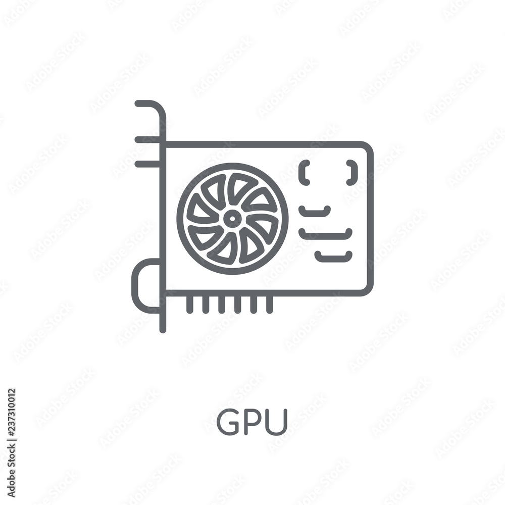 Aufkleber gpu linear icon. modern outline gpu logo concept on white background from hardware collection