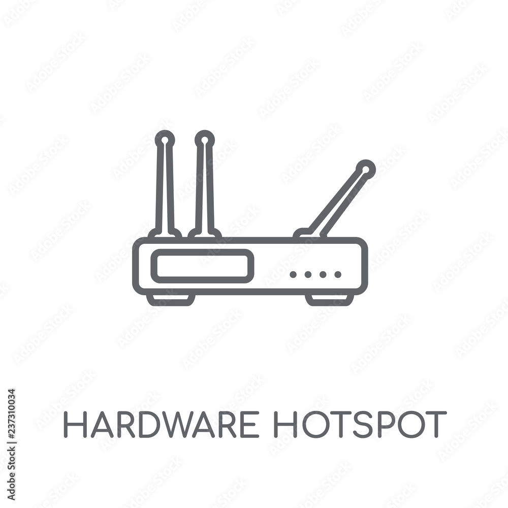 Poster hardware hotspot linear icon. modern outline hardware hotspot logo concept on white background from 