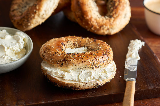 Fresh Bagels with Cream Cheese