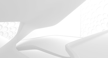 White smooth abstract architectural background. 3D illustration and rendering