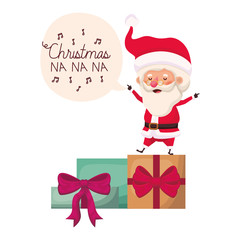 santa claus with gifts boxs avatar character