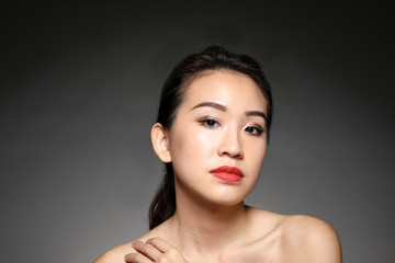 Young beautiful Asian woman facial expression