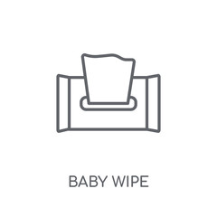 baby wipe linear icon. Modern outline baby wipe logo concept on white background from Hygiene collection