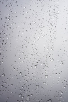 Raindrops on metal surface