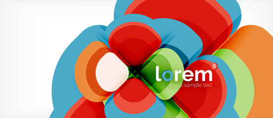 Abstract background - geometric multicolored round shapes composition. Trendy abstract layout template for business or technology presentation