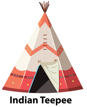 Traditional indian teepee on white background