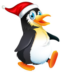 A penguin character on white background