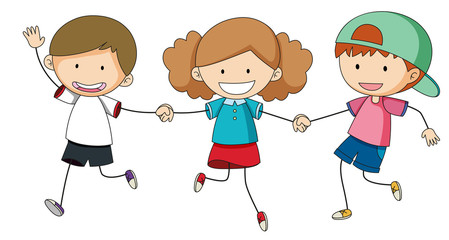 Group of friend on white background